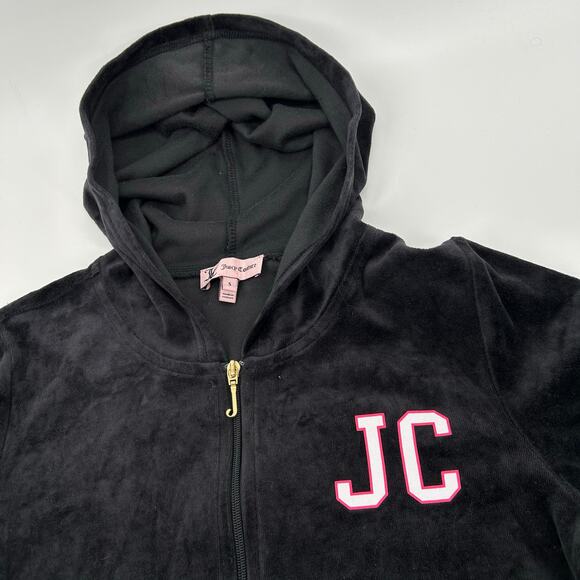 VTG y2k women's Juicy Couture velour track jacket sweatshirt w/ iconic‎ J Zipper - Picture 2 of 6